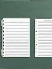 SHEIN 60 Sheet 120 Page B5 Loose-Leaf Music Notebook | Removable Staff Paper Exercise Book For Musicians & Teenagers | Beginner Music Notation Learning Staff Sheets