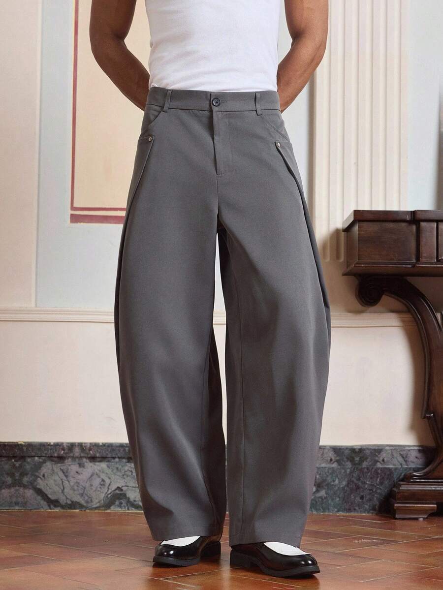 SWAVVY Men's Casual Fashion Woven Long Design Pants, For Fall