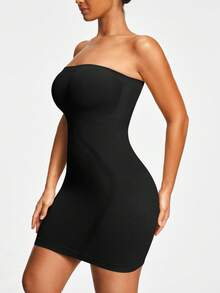 SHEIN 2 Packs Seamless Strapless Cami Shapewear Slip Set Dress Body Shaper Bust& Butt Lifter -Tummy Waist Control - Multicolor - View 11