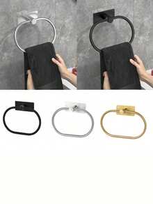 Selbstklebender Handtuchhalter, Badezimmer Handtuchring Halter, Geschirrtuchhalter ohne Bohren, Edelstahl Hänger, Taschentuchhalter, Handtuchständer, WC Zubehör Organizer Aufbewahrung