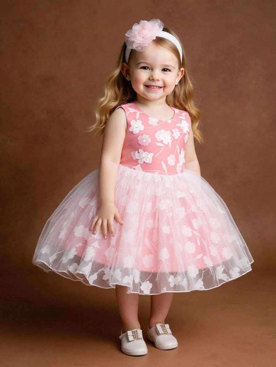 Glamorique Kids Nuevo estilo de vestido de fiesta de jacquard para niñas, adecuado para fiestas, salidas y ocasiones de primavera/otoño/invierno - Multicolor - Ver 1