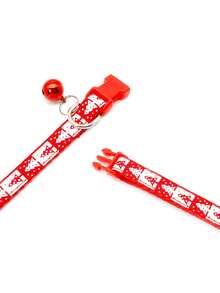 PETSIN 1 Christmas Pet Collar, Cat Collar, Dog Collar, Snowflake Print With Bell, Adjustable Size Pet Collar, Christmas Decoration, Ornament, Pet