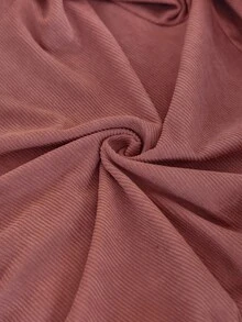 Louniche Jaket Corduroy Polos Wanita dengan Bulu Imitasi, Musim Gugur/Dingin - Dusty Pink - View 10