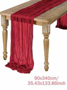 SHEIN 1 件/2 件/5 件 160*200cm/160*300cm 红色纯色纱帘布桌布，家居装饰，婚礼派对背景装饰用品，生日派对餐桌装饰桌布 - 紅色 - 查看 11