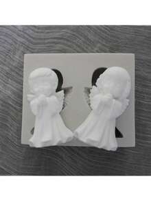 1 khuôn silicon 3D hình thiên thần dùng cho đồ thủ công DIY: Hoàn hảo để làm xà phòng, nặn đất sét. - Màu Xám nhạt - Xem 3