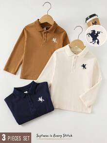 Cozy Pixies Set de 3 piezas: Suéter tipo cardigan de manga larga con cuello, de punto suave y con estampado de dibujos animados para niños pequeños - Multicolor - Ver 6