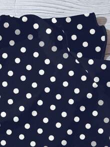 EMERY ROSE Casual Minimalist Polka Dot Full Print Pattern Women's Shirt, Suitable For Summer, Retro Pop Style - Dusty Blue - View 4