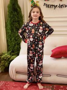 女孩雪人图案睡衣，圣诞节 - 彩色 - 查看 6