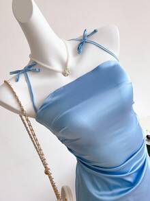 Sweetra Young 少女長款連領裙禮服 - 淺藍色 - 查看 4