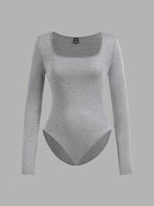 SHEIN EZwear 3 件套女士方领长袖紧身连衣裙，适合秋冬季 - 彩色 - 查看 9
