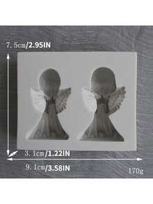 1 khuôn silicon 3D hình thiên thần dùng cho đồ thủ công DIY: Hoàn hảo để làm xà phòng, nặn đất sét. - Màu Xám nhạt - Xem 2