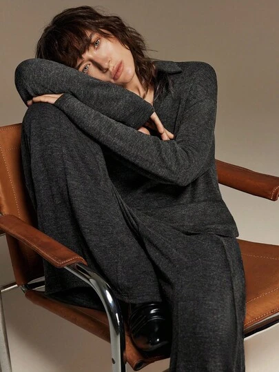 Ontre 2026SS Spring/Summer 2-Piece Set, Party/Valentine's Day, Women's Comfortable & Versatile Knit Fabric, U-Neck, Loose Fit, Business Casual, Daily/Occasion Wear, Spring/Summer, Korean Style, Elegant & Fashionable