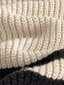 Loomiva 男婴条纹撞色长袖拉链套头衫 男婴套头衫 婴儿针织毛衣 条纹针织毛衣 男婴秋冬Polo衫 - 杏色 - 查看 6