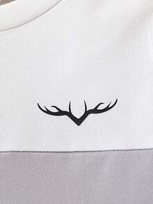 SHEIN 男婴针织短袖上衣，饰有简洁的小图案。采用绿色、棕色和杏色的多色拼接。适合夏季穿着，可作为运动装，适合度假、外出、上学或居家穿着。这是一款百搭的夏季基本款，也是婴儿夏季服装。幼儿服装，男女通用夏季婴儿服装。 - 彩色 - 查看 3