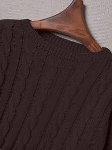 Franclia Women Solid Color Crew Neck Long Sleeve Casual Top Knit Pullover Fall Winter Outfit