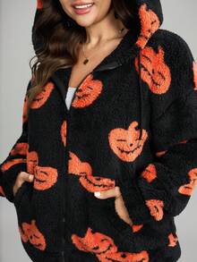 Comfylo Jaket Bulu Wanita Ukuran Besar, Hangat Nyaman Kasual Formal Malam Musim Gugur Musim Dingin, Pakaian Hitam untuk Pesta Rave Cokelat Musim Gugur Halloween Natal - MultiWarna - View 6