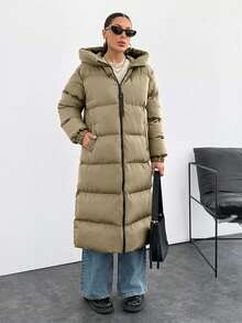 EURMUSE Premium Quality, Keep Warming Feature, Large Puller Puffer Wintercoat - Apricot - View 4
