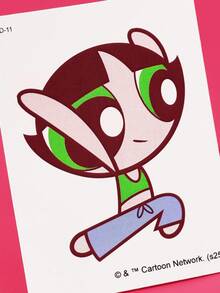 FanGlow THE POWERPUFF GIRLS X SHEIN Buttercup 1pc Colorful Cartoon Tattoo Sticker Suitable For Shoulder, Neck, Clavicle, Arm, Body Art, Temporary Waterproof Simulation Tattoo Sticker - Multicolor - View 6