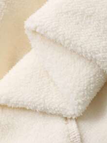 Livesso 女士宽松商务休闲简约保暖内衬厚款运动衫，秋冬 - 米色 - 查看 12