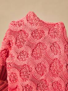 Easelle Cardigan Retro Wool Knitted Style Retro Red Twist Wool Knitted Autumn And Winter Nomadic Retro Fall Clothes Women Red Sweater Cardigan Washed Wool Vintage - Redwood - View 9