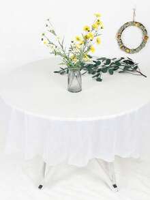 1 chiếc khăn trải bàn tròn bằng nhựa nhiều màu dùng một lần kích thước 84 inch, khăn trải bàn tròn hoàn hảo cho tiệc sinh nhật, đám cưới, ngày lễ, tiệc năm mới 2025, trang trí bàn tại nhà, khăn lau đường kính 213cm, khăn trải bàn trang trí ngày lễ tình nhân - Nhiều màu - Xem 4