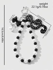 ROMWE Anime Keyrings & Keychains - Black and White - View 14