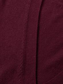 Manfinity Homme Plus Size Men's Casual Solid Color V-Neck Button-Front Long Sleeve Cardigan, Autumn/Winter