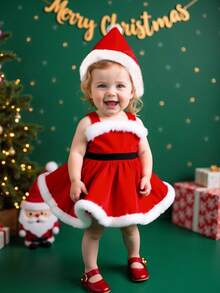 SHEIN 女童圣诞帽裙，秋冬