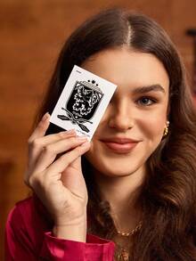 FanGlow HARRY POTTER X SHEIN 格兰芬多 1 件草本汁半永久纹身贴纸，持续 14 天不褪色不反光，适用于肩部、颈部、锁骨、手臂、人体艺术纹身贴纸 - 黑色 - 查看 3