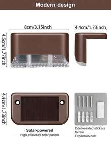 4个太阳能LED灯，防水花园灯，自动点亮户外灯，花园庭院装饰，适用于庭院、楼梯扶手、围栏、墙壁照明