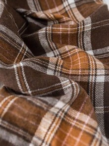 Cozy Pixies Pantaloni casual con vita elastica a quadri in tonalità terra per bambini maschi