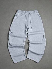 Manfinity Hypemode Men's Solid Color Pocket Drawstring Waist Casual Sweatpants