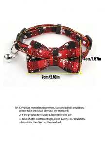 PETSIN 1 圣诞雪花项圈、猫项圈、狗项圈、雪花领结、印有铃铛、可调节尺寸宠物项圈、圣诞装饰、着装、宠物用品