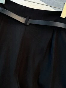 GlowEve CURVE Pantalones diarios casuales plisados de talla grande y unicolor - Negro - Ver 6