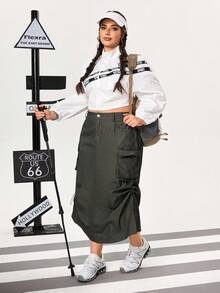 Jupes en jean grande taille pour la randonnée, protection solaire, légères et séchage rapide pour femmes. Pantalons de randonnée légers pour le camping et les activités de plein air pour femmes. - Militaire verte - Voir 6