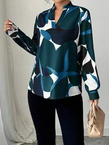 Elenzga Casual Loose Long Sleeve Women Shirt, Suitable For Daily Wear - Multicolor - View 6