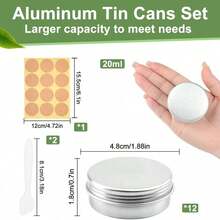 Bộ 24 hộp thiếc nhôm có thể tái sử dụng, hộp thiếc nhôm có nắp vặn và nhãn dán, hộp đựng mỹ phẩm cỡ nhỏ tiện dụng khi đi du lịch, dùng để đựng son dưỡng môi, kem dưỡng da, kem dưỡng ẩm, mặt nạ, nến mini, mỹ phẩm. - Bạc - Xem 5