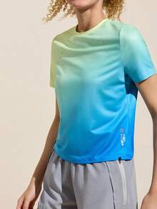 Easithlete 女士渐变色圆领短袖休闲百搭户外T恤