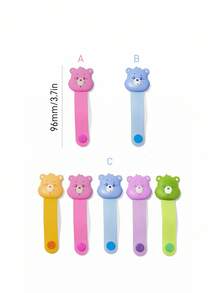 SHEIN X Care Bears Cartoon Data Cable Storage, Travel Earphone Charging Cable Organizer, Home Multi-Functional Cute Winding Cable Organizer