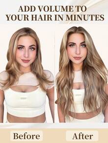 50 股微环接发真人发 P6/613# 渐变棕色至漂白金色微珠接发超顺滑超柔软丝滑直发微环健康人发接发适合女性