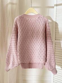 Modelyn 女式纯色简约长袖毛衣和吊带背心两件套，适合日常穿着的秋冬服装 - 藍色 - 查看 3