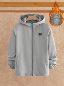 HIMLAND Men's Casual Loose Fit Drop Shoulder Stand Collar Hoodie Jacket, Fall Winter