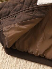 SHEIN Playful Pals Baby Boy Brown Casual Solid Color Loose Fit Jacket, Suitable For Outdoor Play, Home Leisure, And Daily Wear, Autumn/Winter Baby Boy Jacket Baby Boy Coat Brown Jacket Sherpa Collar Jacket Quilted Jacket Brown Jacket Baby Boy Brown Jacket Baby Boy Winter Coat Fall