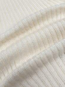 StreetHx 女式街头纯色罗纹纽扣长袖毛衣上衣，秋冬 - 杏色 - 查看 8