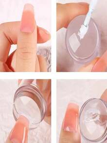 2 Stück klare Silikon Nagel Stempel & Schaber Gelee Versiegelung für schnelle französische Nägel, für Urlaub am Strand, Badezimmer Kollektion, Schlafzimmer Kollektion, große Kapazität - Transparent - Übersicht 2
