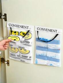 SHEIN 1 Giá đựng túi rác nhà bếp treo tường, túi đựng rác gia đình bằng nhựa dung tích lớn, túi lưới treo tường, dễ dàng lấy đồ. - Nhiều màu - Xem 3