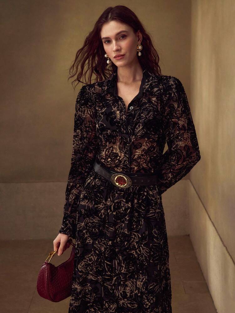FLORAL PATTERN FLOWY SKIRT