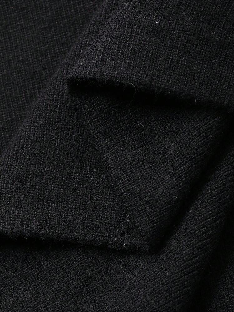 Lace Patchwork Twist Knit Dress, Suitable For Coats In Autumn/Winter Sweater Dress