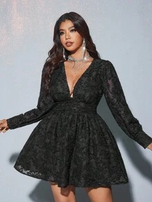 Viva Relle Vestidos de fiesta talla grande - Negro - Ver 2