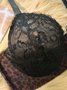 SHEIN 2件套女士性感蕾丝拼布内衣套装 - 彩色 - 查看 7